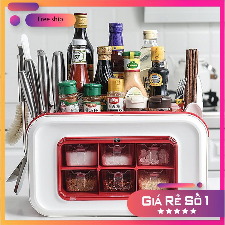 Kệ Đựng Gia Vị ⚡ 𝗙𝗥𝗘𝗘 𝗦𝗛𝗜𝗣 ⚡ Đồ Dùng Phòng Bếp Nhỏ Gọn, Tiện Lợi, Tiết Kiệm Tối Đa Không Gian màu sắc ngẫu nhiên