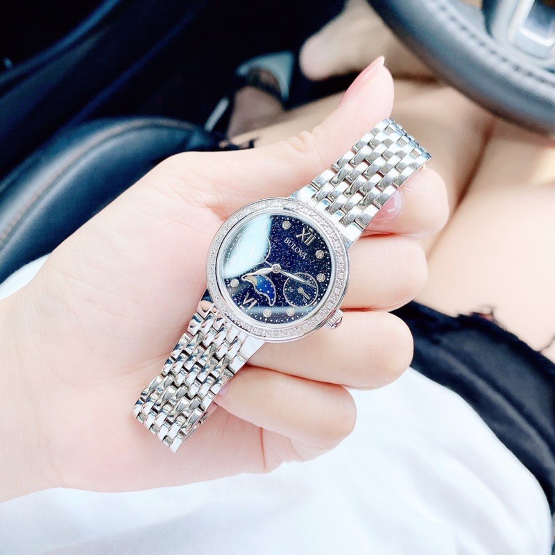 Đồng hồ nữ Bulova 96 mặt xanh .