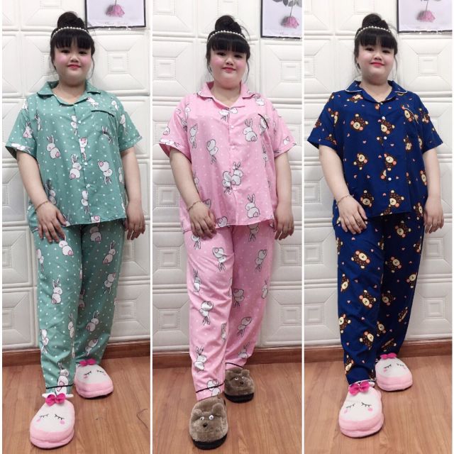 Bộ Pijama Kate Thái 80-95kg - Tay ngắn quần dài | BigBuy360 - bigbuy360.vn