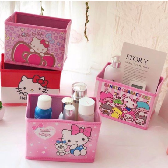 Hộp đựng mỹ phẩm XIAODUOJIAJU để bàn bằng da có thể gấp gọn tiện dụng