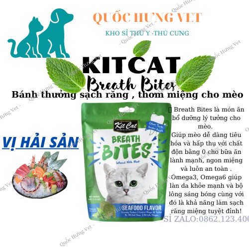 Bánh thưởng Kitcat Breath Bites cho mèo 60g-QUỐC HƯNG VET