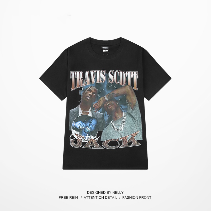 Áo thun Nelly ngắn tay in hình "TRAVIS SCDTT" áo phông