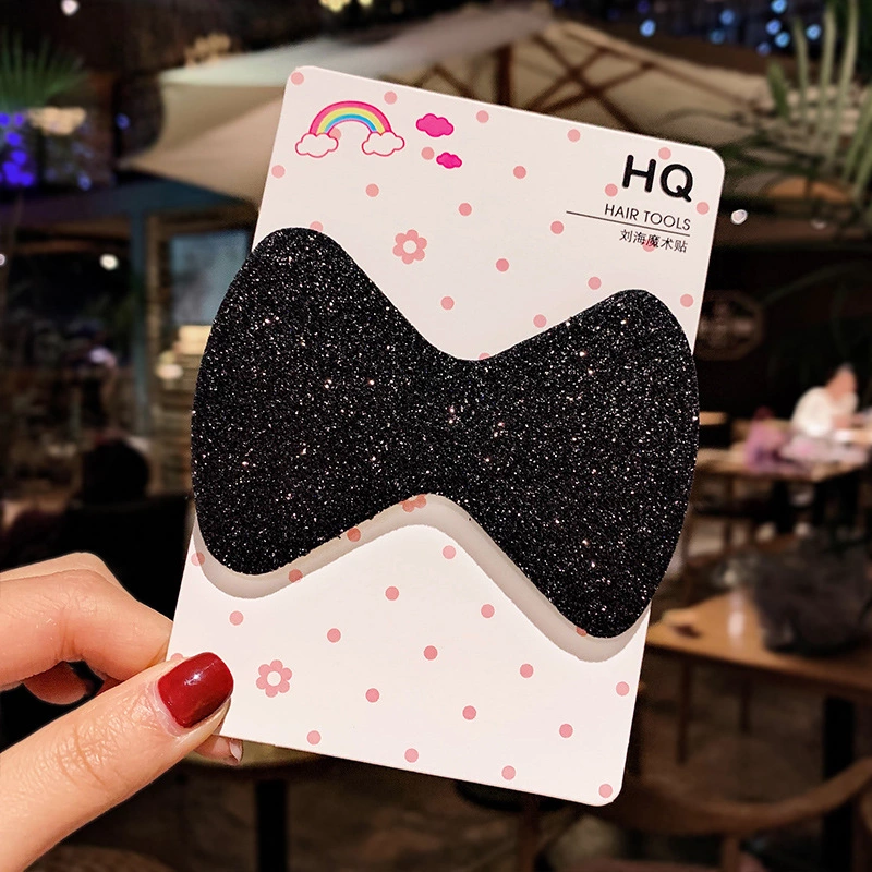 Miếng Dán Tóc Mái Hình Nơ Bướm Trái Tim Lấp Lánh Thời Trang Hàn Quốc Dễ Thương