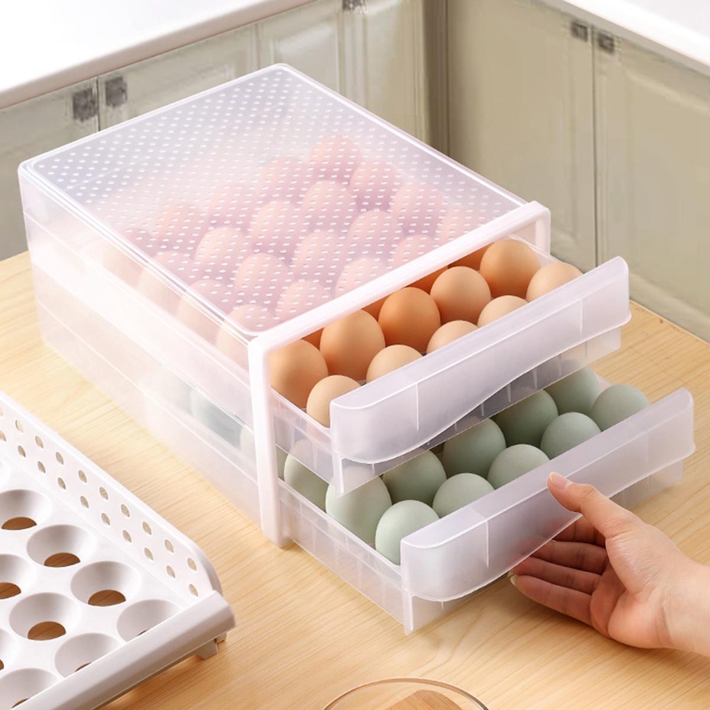 Hộp Nhựa Trong Suốt Đựng Trứng Để Tủ Lạnh Tiện Dụng Giá Đỡ