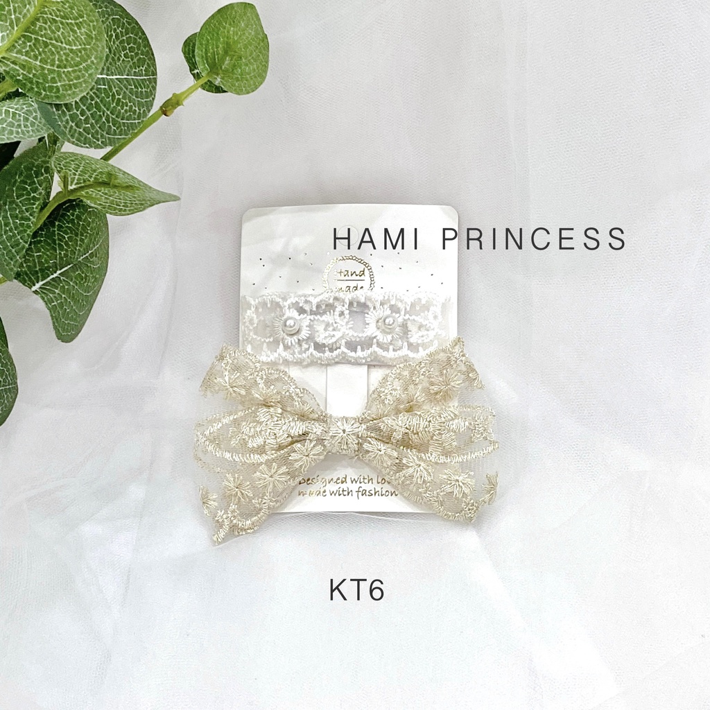 Set Kẹp Tóc Ren Hàn Quốc Xinh Xắn Cho Bé Gái HAMI PRINCESS ❤️