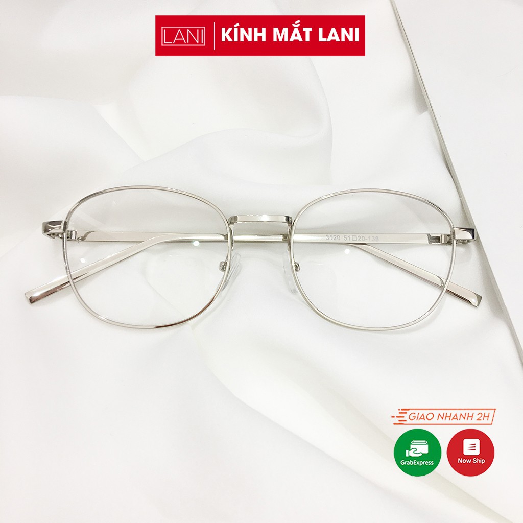 Gọng kính cận nam nữ dáng bầu chữ nhật kim loại chắc chắn LANI 3120 - Lắp mắt cận có độ theo yêu cầu