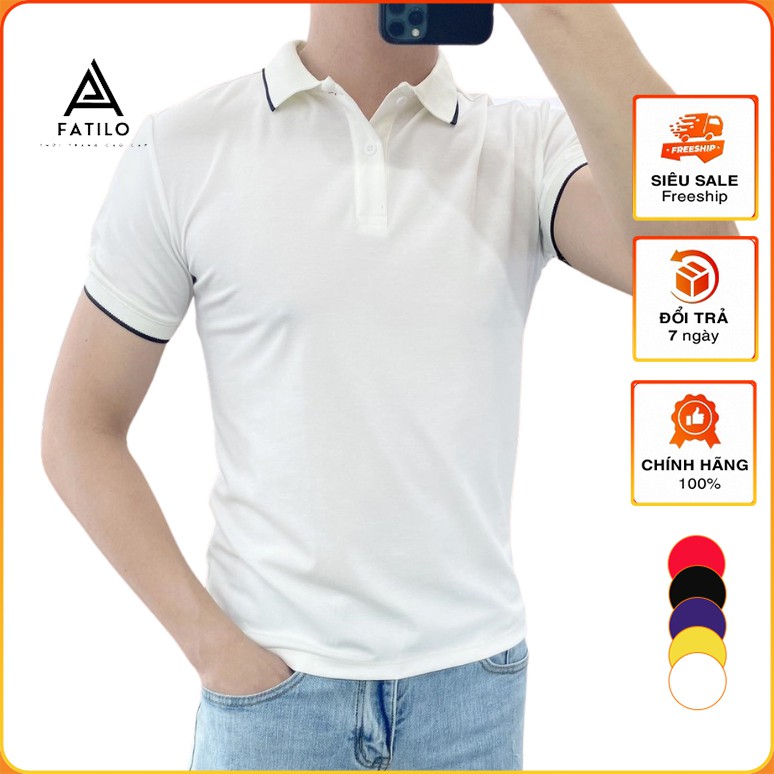 Áo polo nam đẹp trơn áo phông thun chất cotton đẹp có cổ hàng cao cấp nhiều màu FATILO AT02