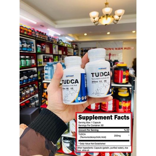 Viên uống bảo vệ gan Nutricost Tudca 250mg (60 Capsules) nhập khẩu Mỹ, phân phối Gymstore