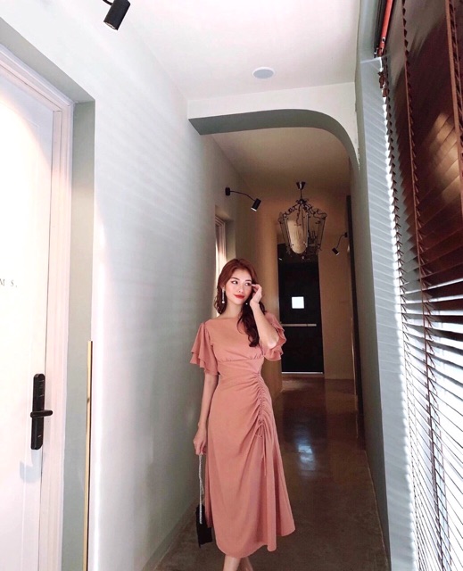 ĐẦM CỔ THUYỀN NHÚN THÂN TRẮNG/NUDE/ĐỎ (kèm ảnh thật)