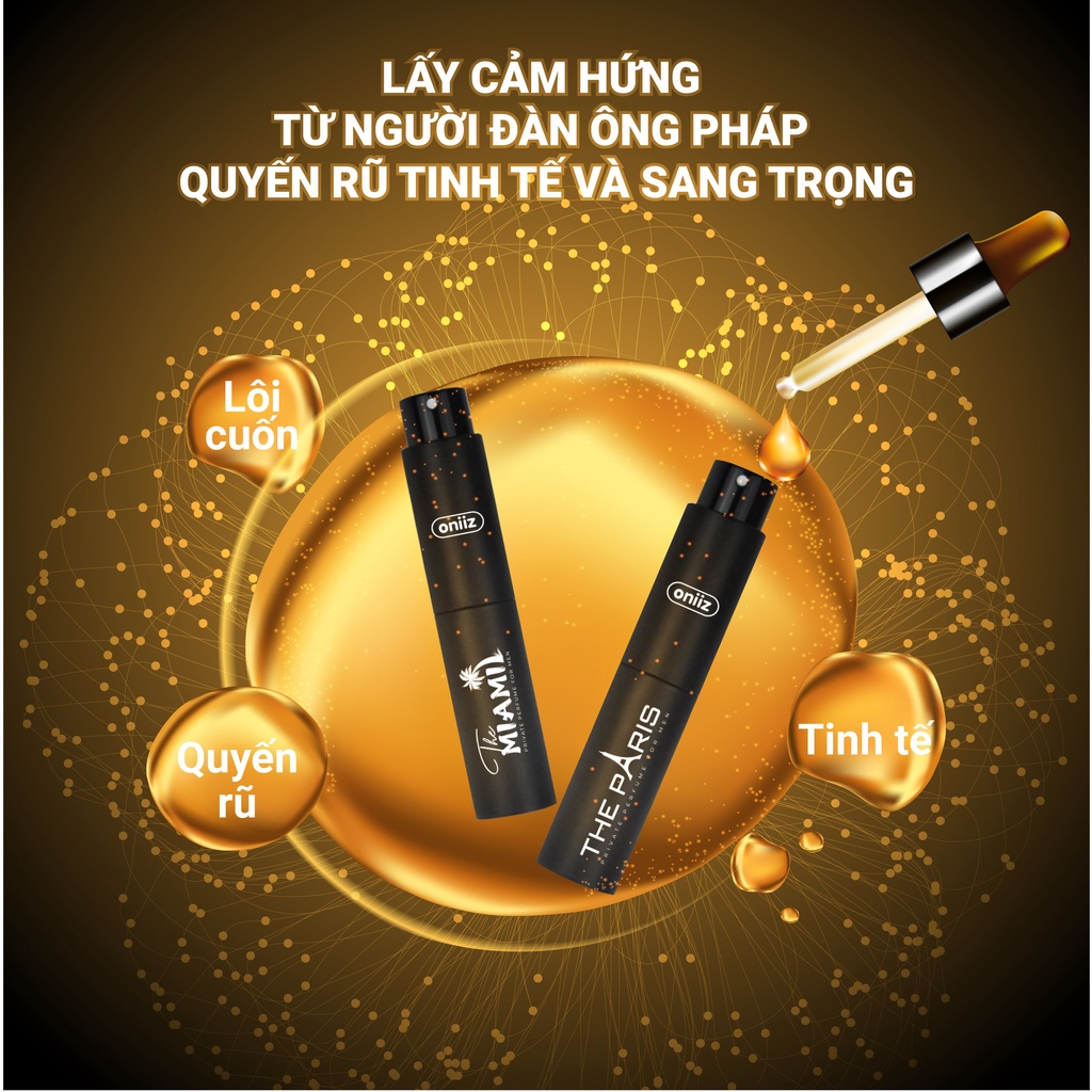 Oniiz Scent - Nước hoa nam giới THE PARIS & THE MIAMI - Chai xịt 10ml