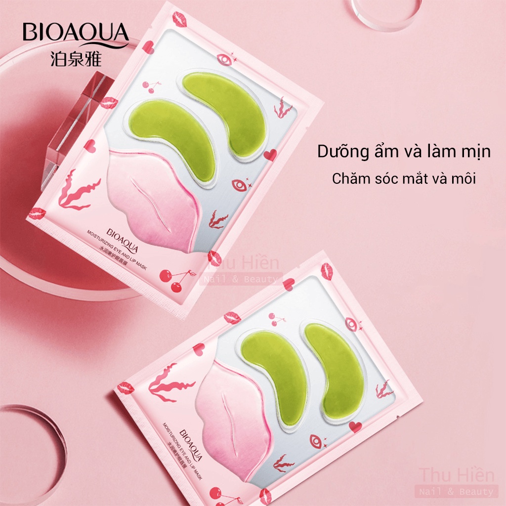 Set Mặt Nạ Mắt Môi 2in1 BIOAQUA Dưỡng Ẩm Làm Mờ Quầng Thâm Trẻ Hóa Làn Da, Giúp Tăng Collagen