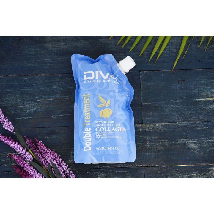 Ủ HẤP PHỦ LỤA  PHỤC HỒI HƯ TỔN  DIVA COLLAGEN 500ML | BigBuy360 - bigbuy360.vn