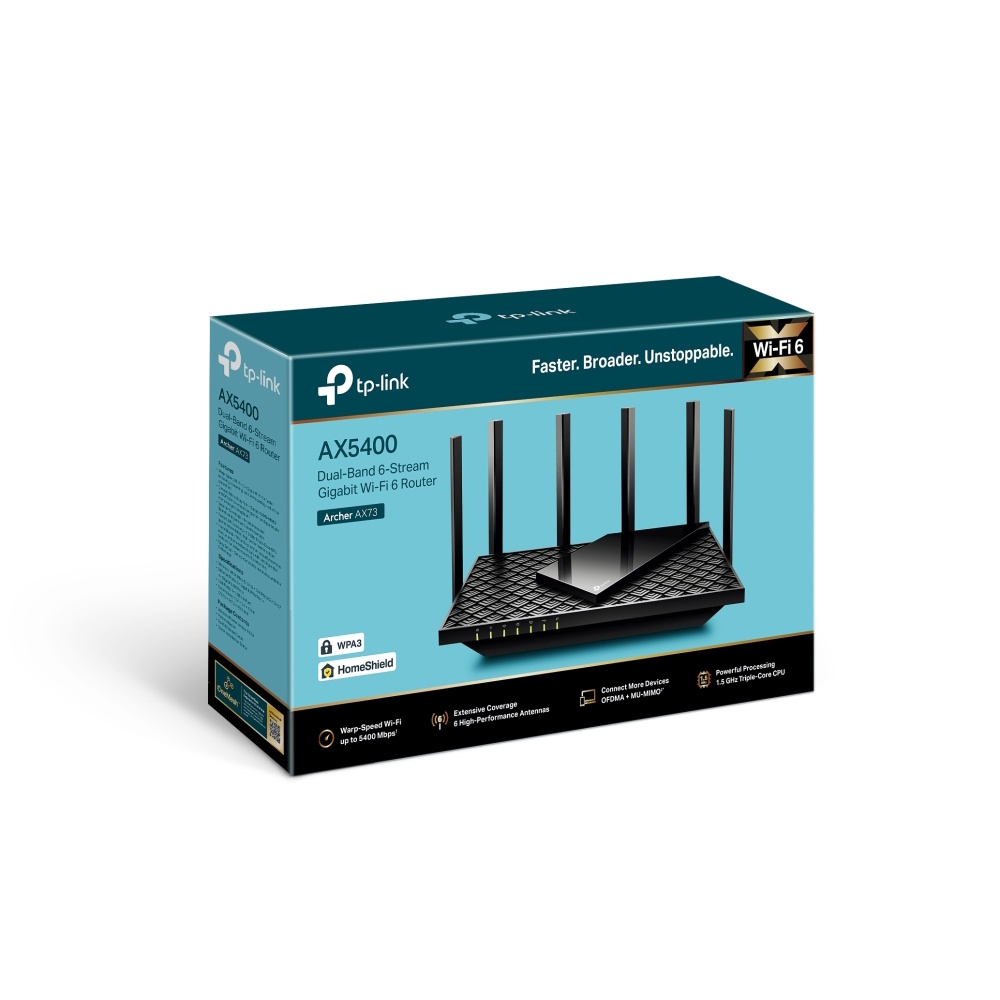 Bộ phát wifi 6 TP-Link Archer AX73 Băng Tần Kép Gigabit AX5400 MU-MIMO (Chính Hãng TP-Link Việt Nam)