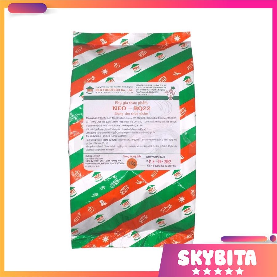 Phụ gia bảo quản, kéo dài thời gian cho thực phẩm NEO - BQ22 gói 1kg