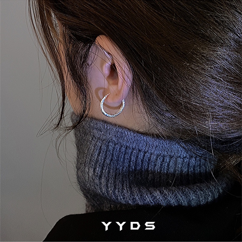 Khuyên Tai Kim Loại Đính Đá Thời Trang Mới Cho Nữ