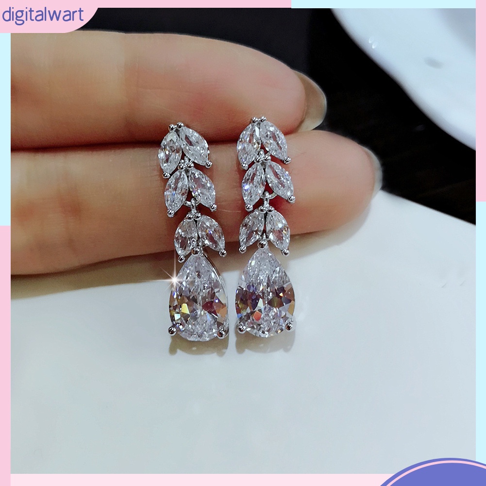 Hoa tai đính đá hình giọt nước thời trang cho nữ