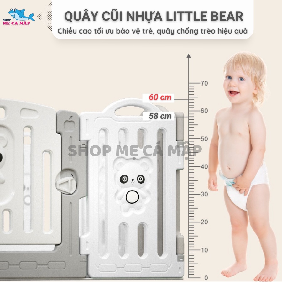 [Rẻ nhất + Tặng thảm] Bộ quây cũi nhựa Little Bear Tặng THẢM + BÓNG, bộ quây cũi nhựa cho bé an toàn