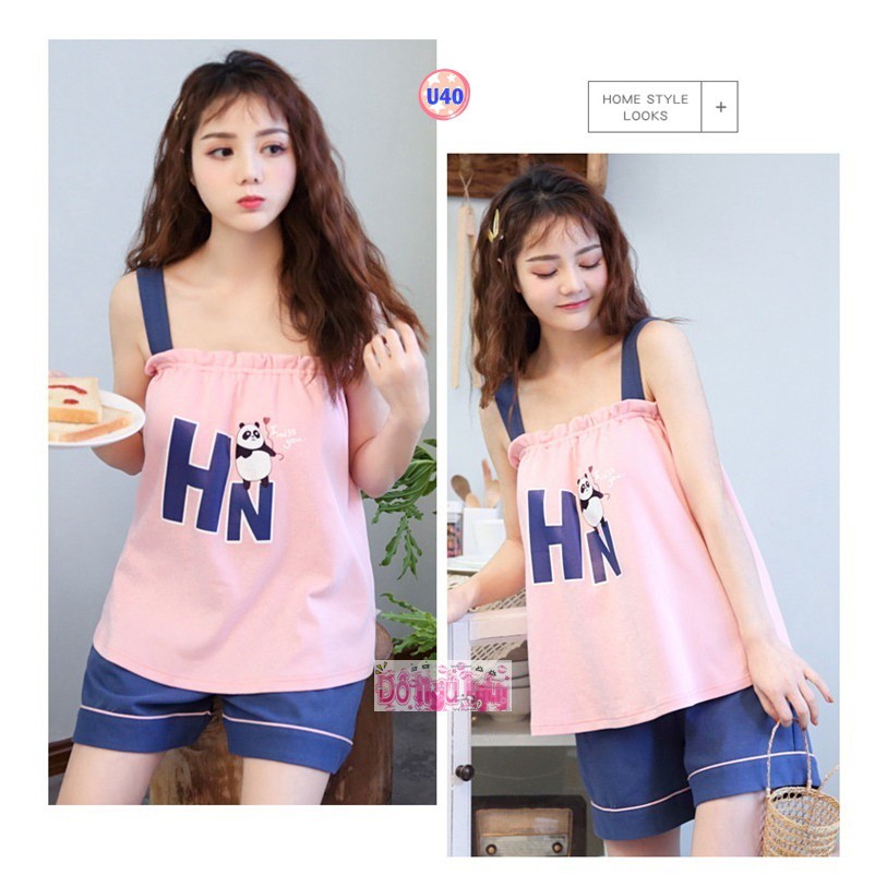 Bộ Ngủ 2 dây dễ thương (thun cotton) U3 | BigBuy360 - bigbuy360.vn