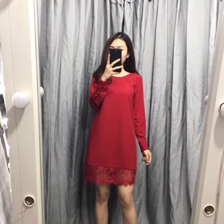 Đầm suông phối ren chất dư rất đẹp