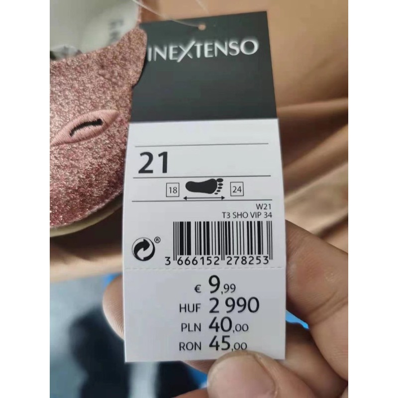 Giày búp bê nhũ mèo hồng Inextenso nguyên móc size 18-24