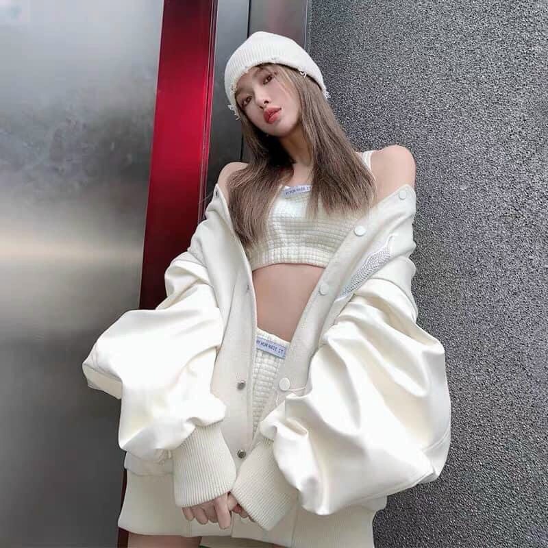 Áo Khoác Bomber Nam Nữ, Khoác Dạ Phối Tay Da Form Rộng Unisex | BigBuy360 - bigbuy360.vn