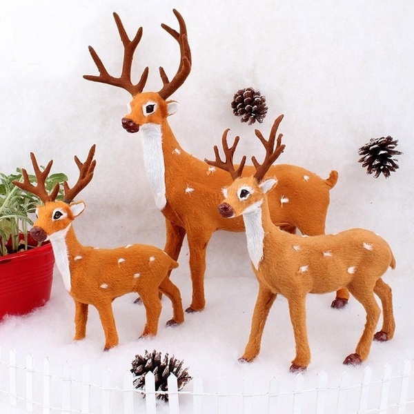 Mô hình tuần lộc bằng nhựa 4 kích thước trang trí lễ giáng sinh