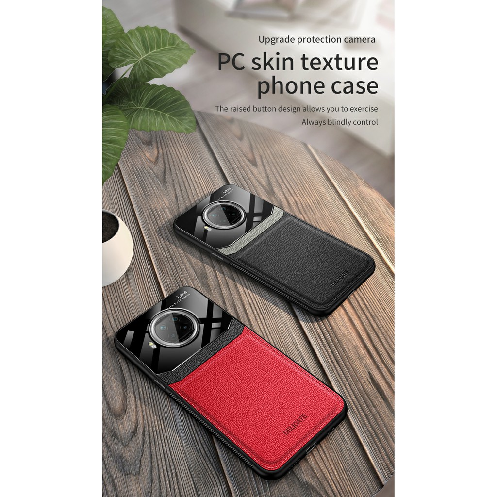 Ốp lưng Xiaomi Mi 10T Lite / Note 9 Pro 5G da kính thời trang cao cấp