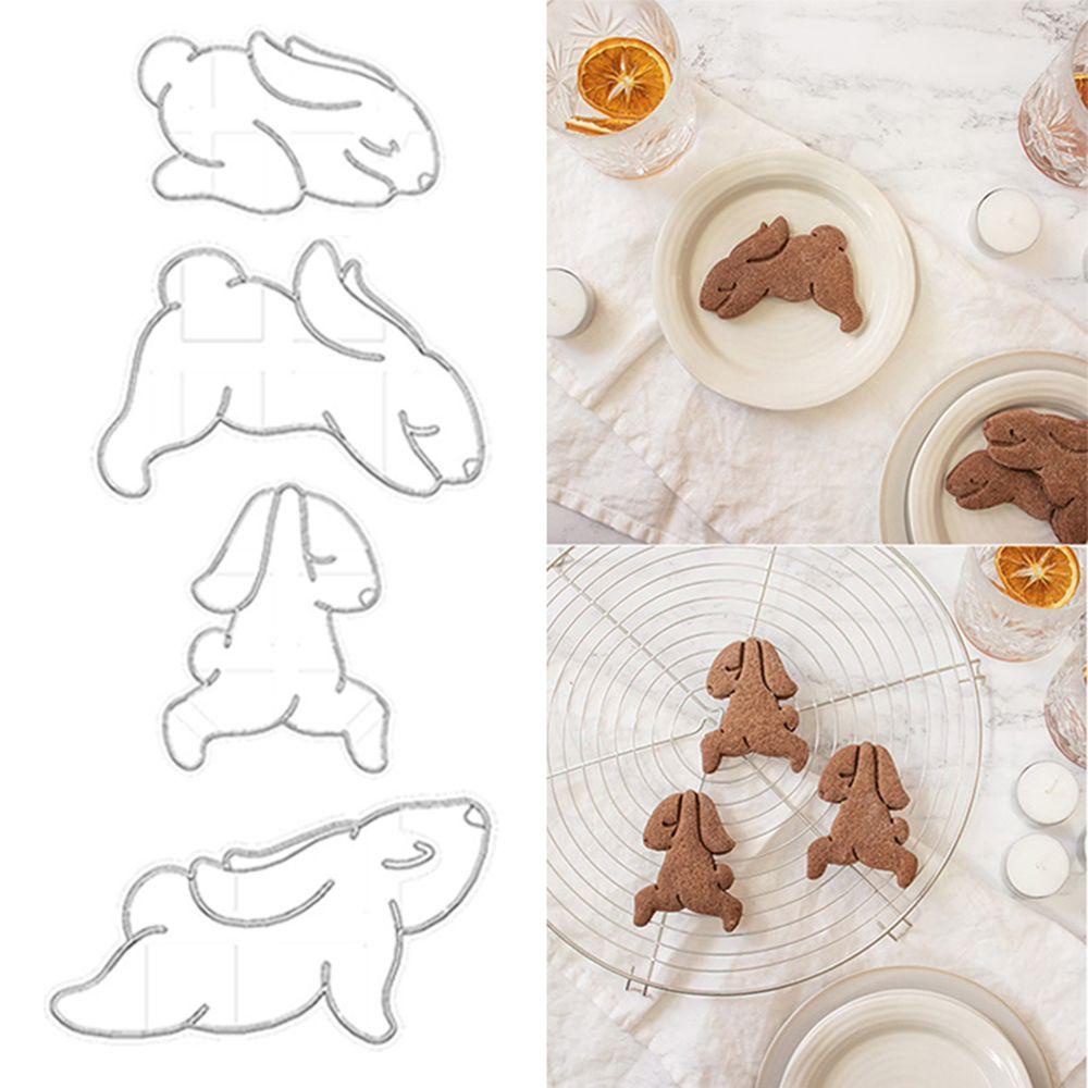 Set 1 / 4 Khuôn Cắt Bánh Quy In Nổi Họa Tiết Hoạt Hình Dễ Thương DIY