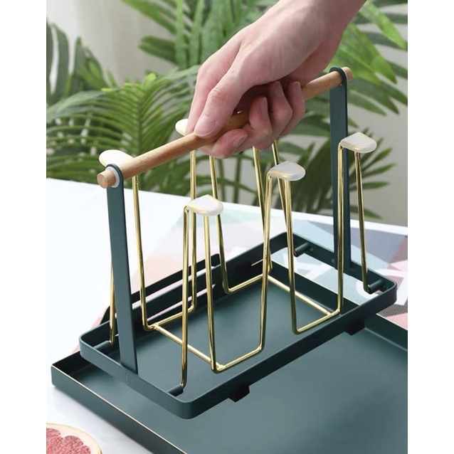 Úp ly, úp cốc tay cầm gỗ tre cao cấp phong cách Bắc Âu mẫu mới 2021