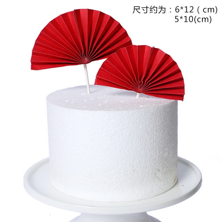 Đồ trang trí bánh sinh nhật  set cắm quạt giấy mẫu đẹp