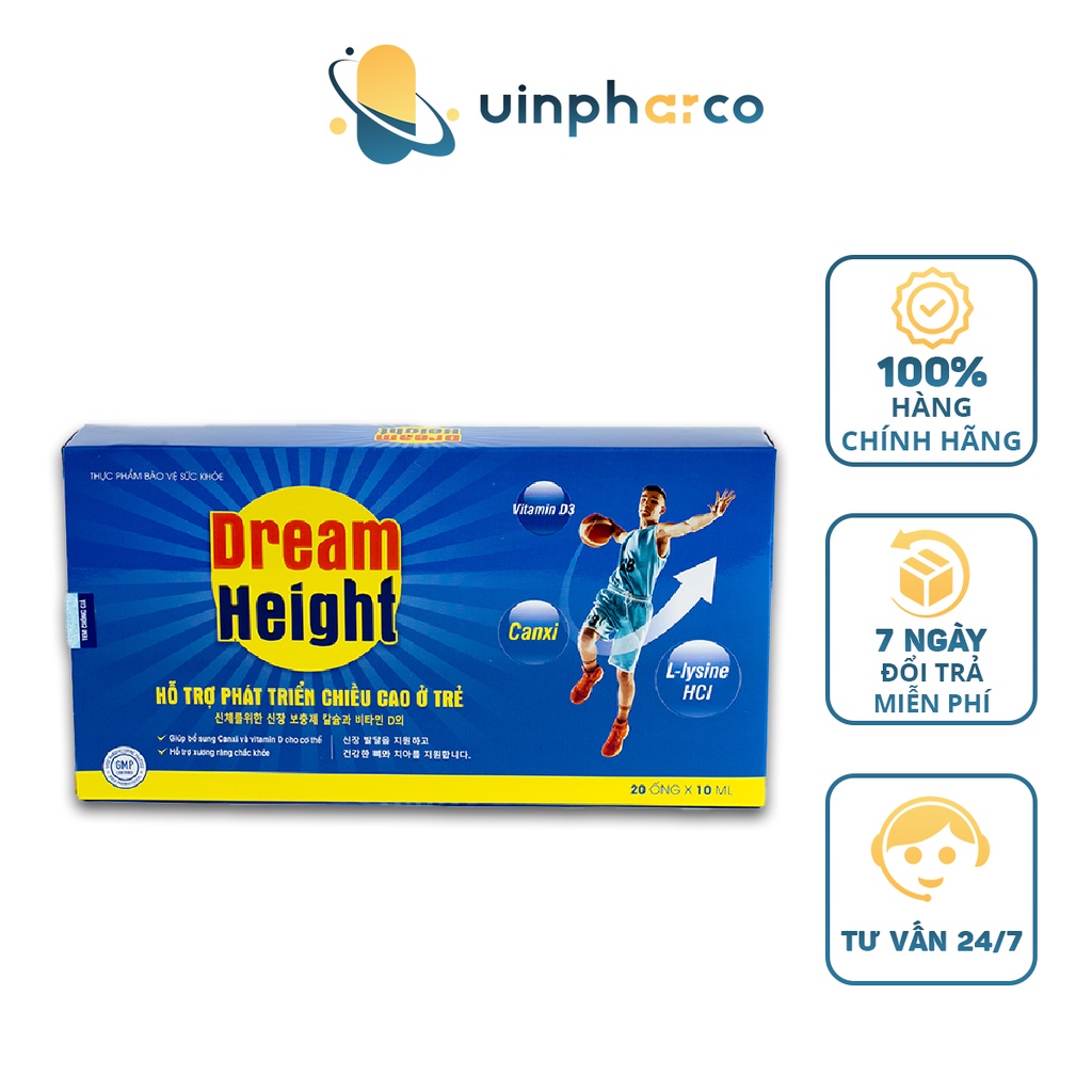 Siro hỗ trợ tăng chiều cao Dream Height - Hộp 20 Ống x 10ml