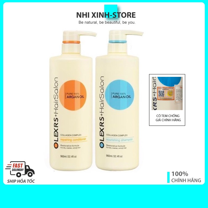 Cặp Dầu Gội Xả Olexrs Argan Oil Collagen Hair Salon 500ML-960ML