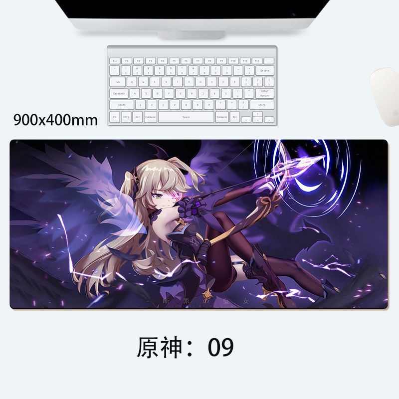 Tấm lót chuột bàn máy tính chơi game dày dặn họa tiết hoạt hình Genshin Impact cỡ lớn