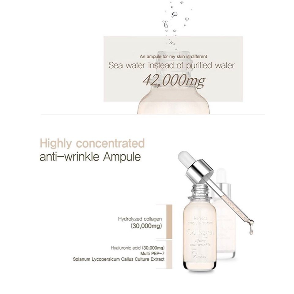 Tinh Chất Bổ Sung Collagen Và Ngăn Ngừa Lão Hóa 9 Wishes Ultimate Collagen Ampule Serum 25ml