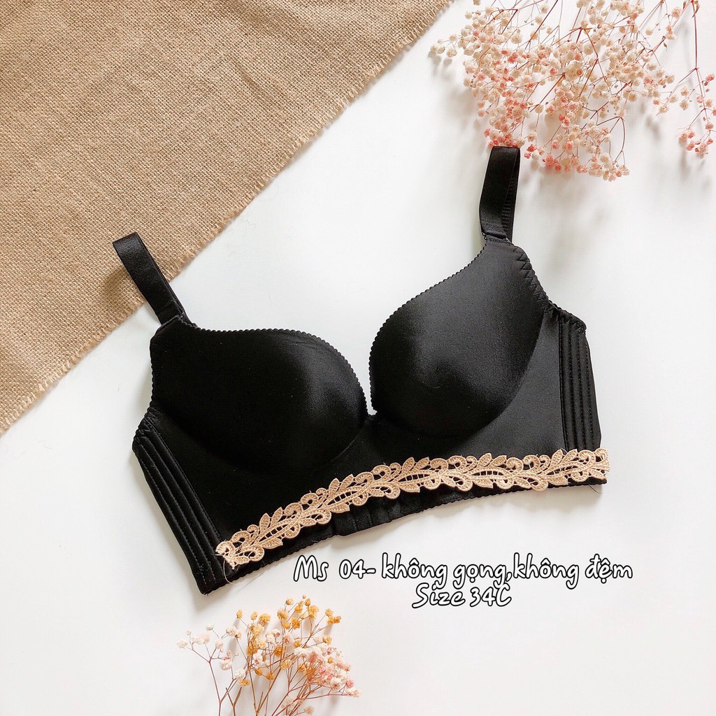 Áo lót nữ su đúc không gọng không mút 3-4 khuy cài nâng đẩy ngực chống sa trễ