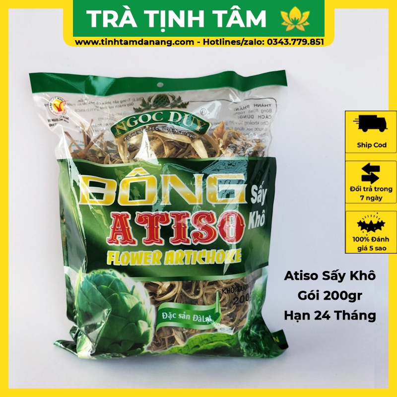 Bông atiso sấy khô Đà Lạt loại 1 gói 200gr nguyên chất, hoa atiso sấy khô giúp thanh nhiệt giải khát Trà Tịnh Tâm