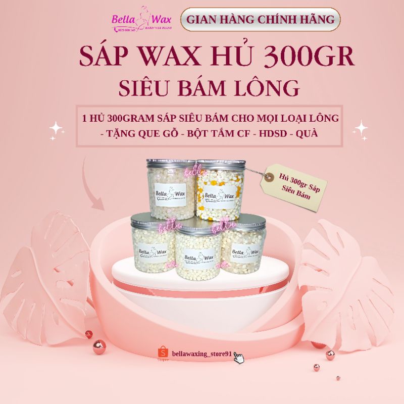 Hủ 300gram Sáp Siêu Bám Dùng Cho Mọi Loại Lông ( Tặng que phết sáp - Bột tẩy da chết - HDSD - Quà ngẫu nhiên )