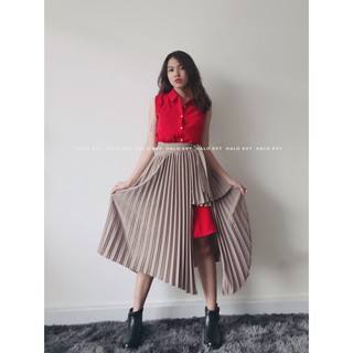 Chân váy xếp ly 2 lớp mix đồ cực chất - HALO EVY