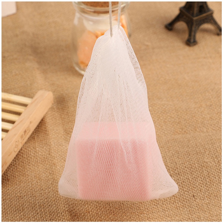 1 Túi Lưới Dây Rút Hai Lớp Tạo Bọt Xà Phòng Làm Sạch Cơ Thể