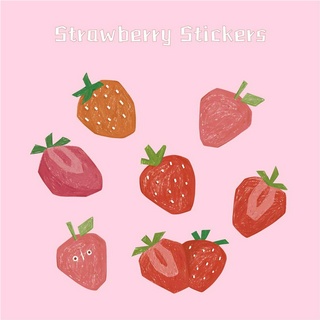 Set 160 Miếng Dán Trang Trí Bánh Hình Trái Dâu Xinh Xắn