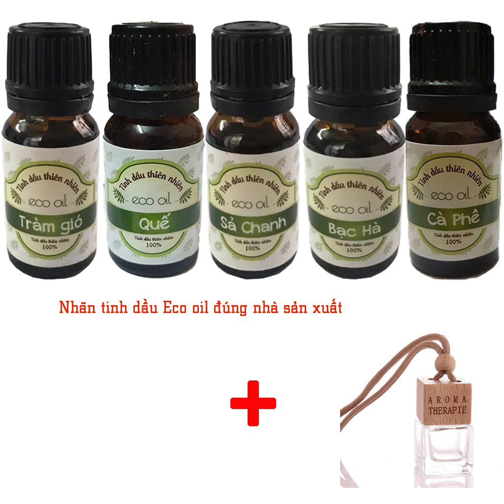 5 chai tinh dầu 10ml Eco oil - Tặng 1 chai tinh dầu treo kiểu dáng ngẫu nhiên