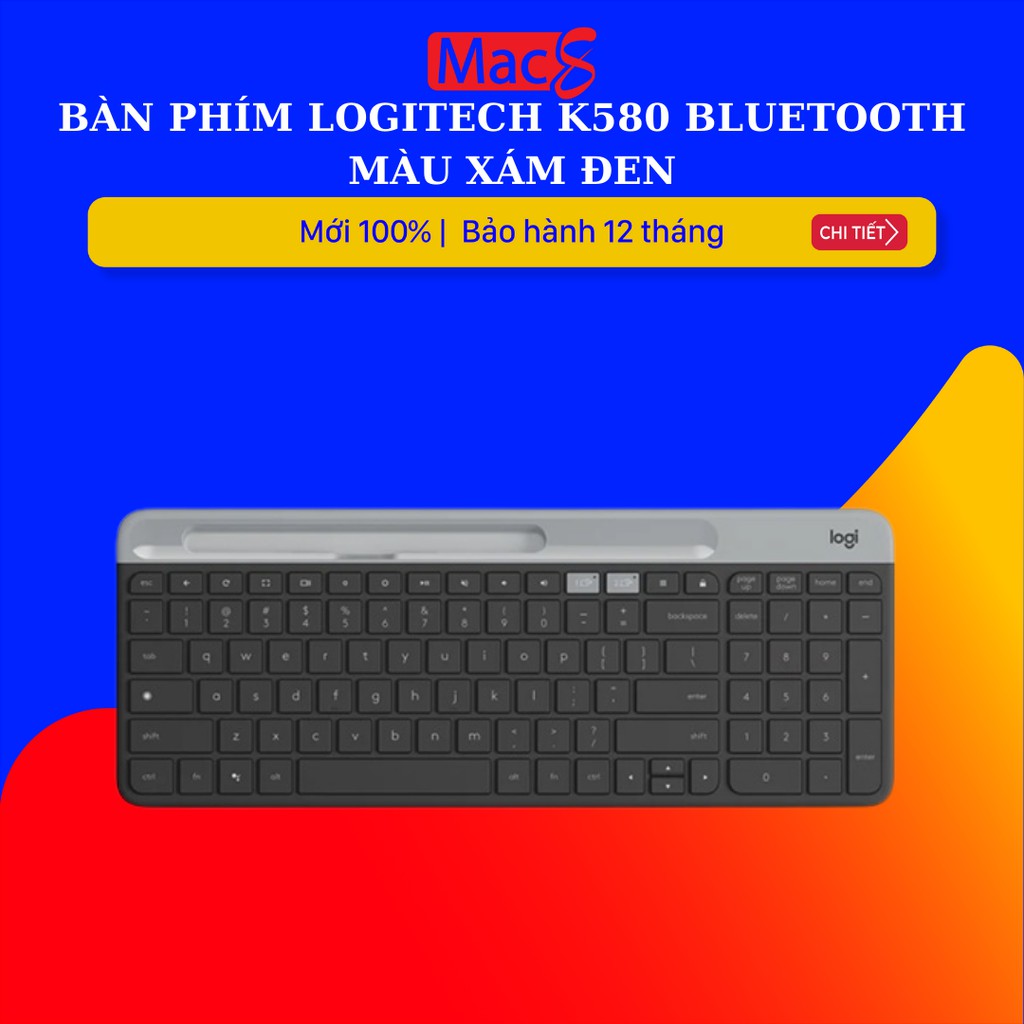 Bàn phím Logitech K580 Bluetooth màu xám đen