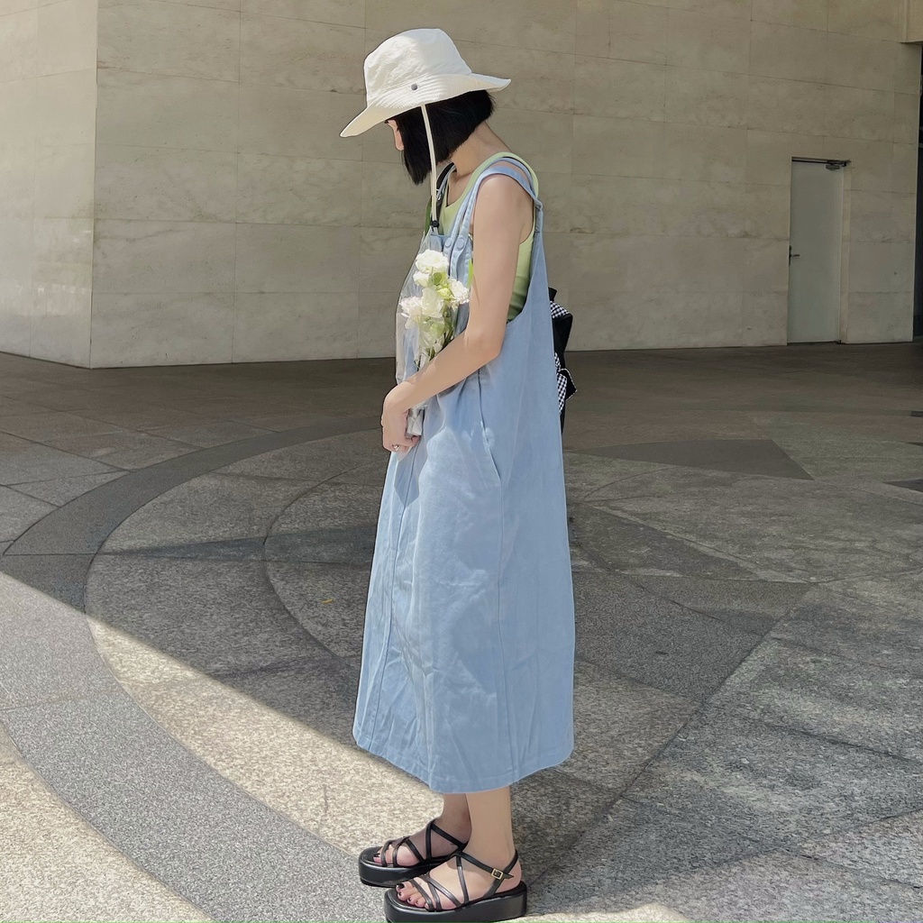 Váy yếm kaki form dài LENCLOTHING 8243
