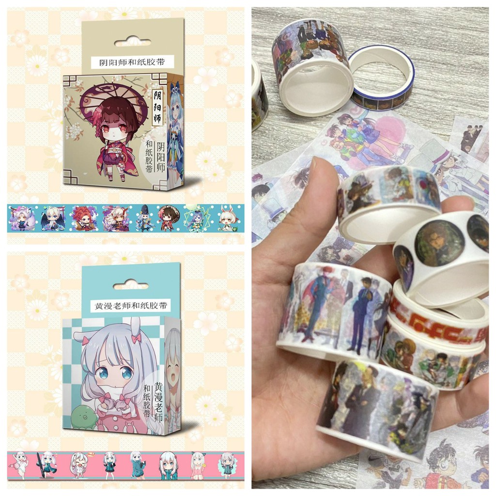 (không hộp) Băng dính EROMANGA SENSEI TÁC GIẢ ĐÀO HOA ÂM DƯƠNG SƯ CONAN THÁM TỬ LỪNG DANH anime tiện lợi