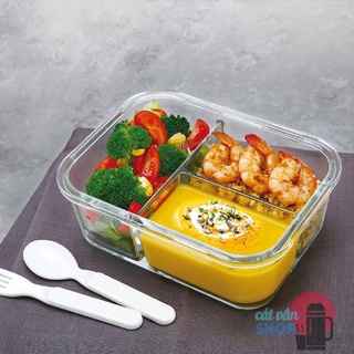 [Có Video] Hộp thủy tinh 3 ngăn Lock&Lock Glass Food Container dung tích 1040ml LLG458