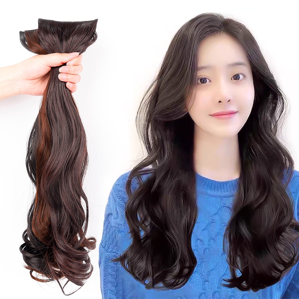 Tóc Giả Xoăn Dài Gợn Sóng Bằng Sợi Tổng Hợp Dày Dặn Thời Trang Dành Cho Nữ