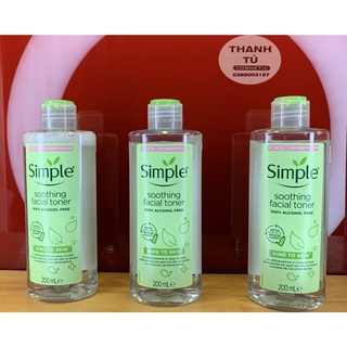 Nước hoa hồng Simple Soothing Facial Toner -200ml