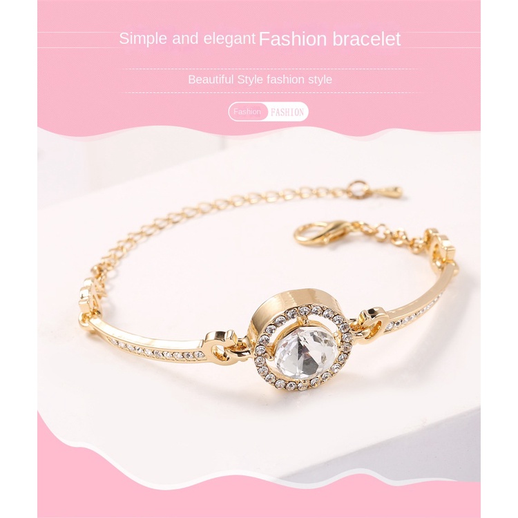 Vòng Tay Đính Đá zircon Họa Tiết Trái Tim Thời Trang Cao Cấp Cho Nữ