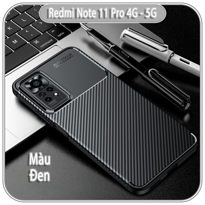 Ốp lưng cho Xiaomi Redmi Note 11 Pro 4G - 5G, Redmi Note 12 Pro 4G chống sốc Carbon Auto Focus