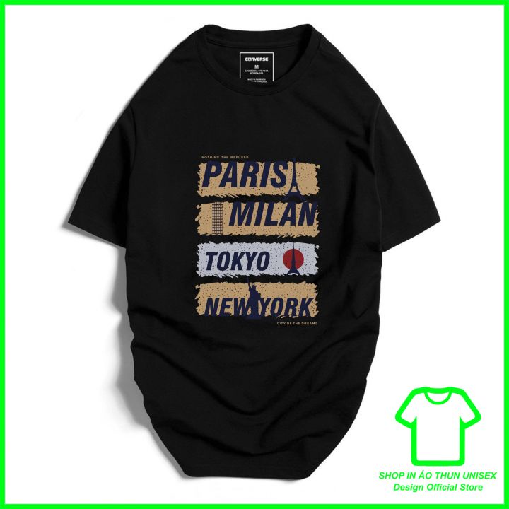 Áo Thun Paris Nam Nữ Form Rộng Cổ Tròn, Áo Phông Paris Nam Nữ Tay Ngắn Chất Cotton Mẫu 4
